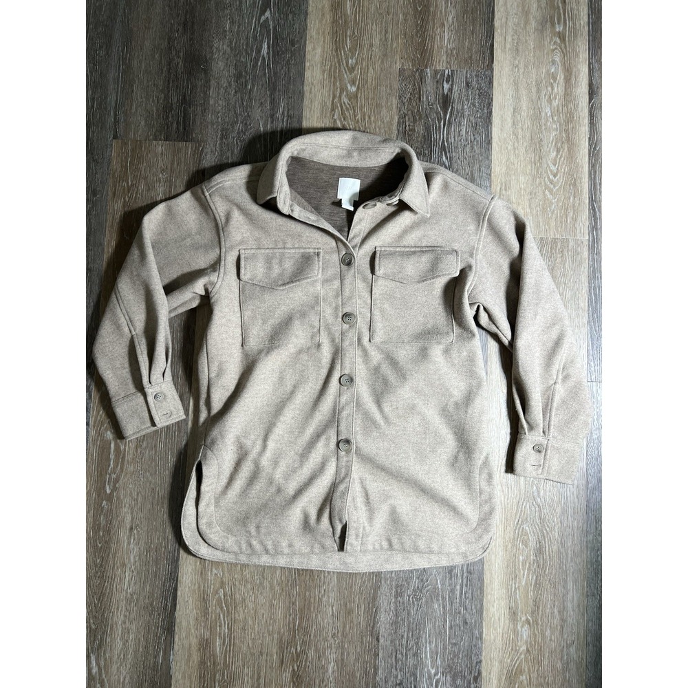 Grey H&M fleece button-up jacket‎ size small